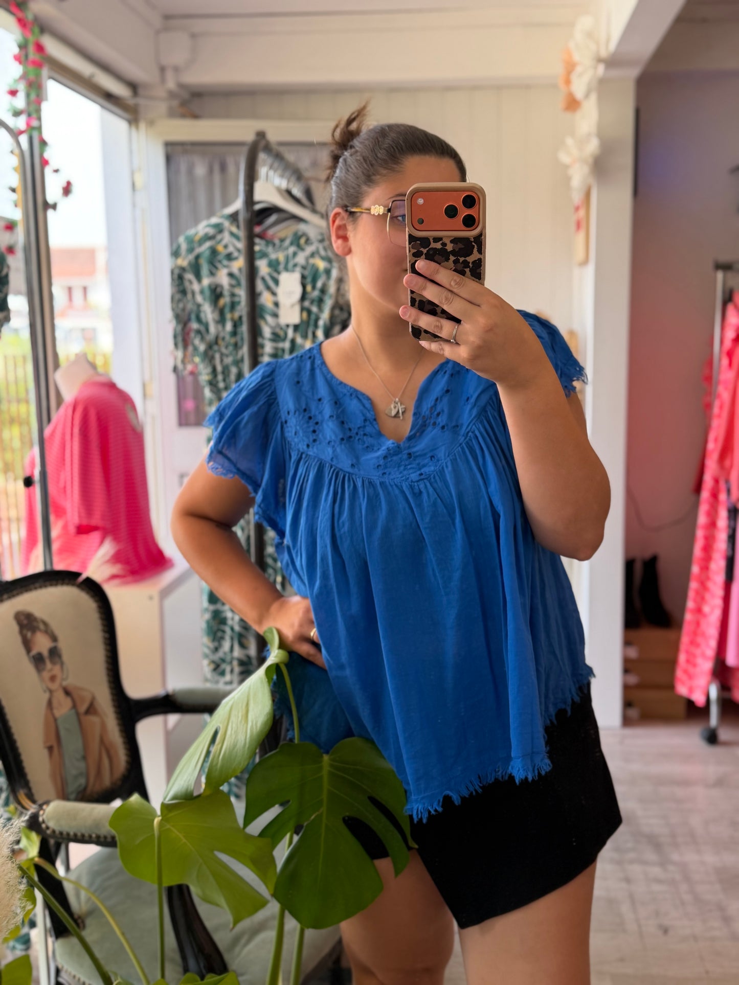 Blouse babydoll - Taille unique 36-50 (4 couleurs)