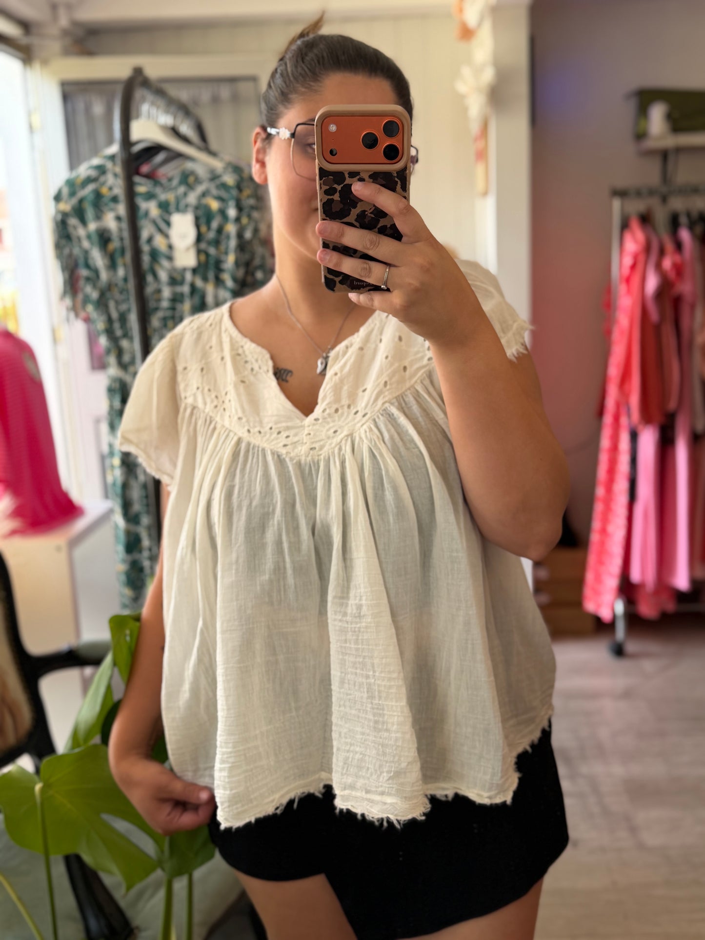 Blouse babydoll - Taille unique 36-50 (4 couleurs)