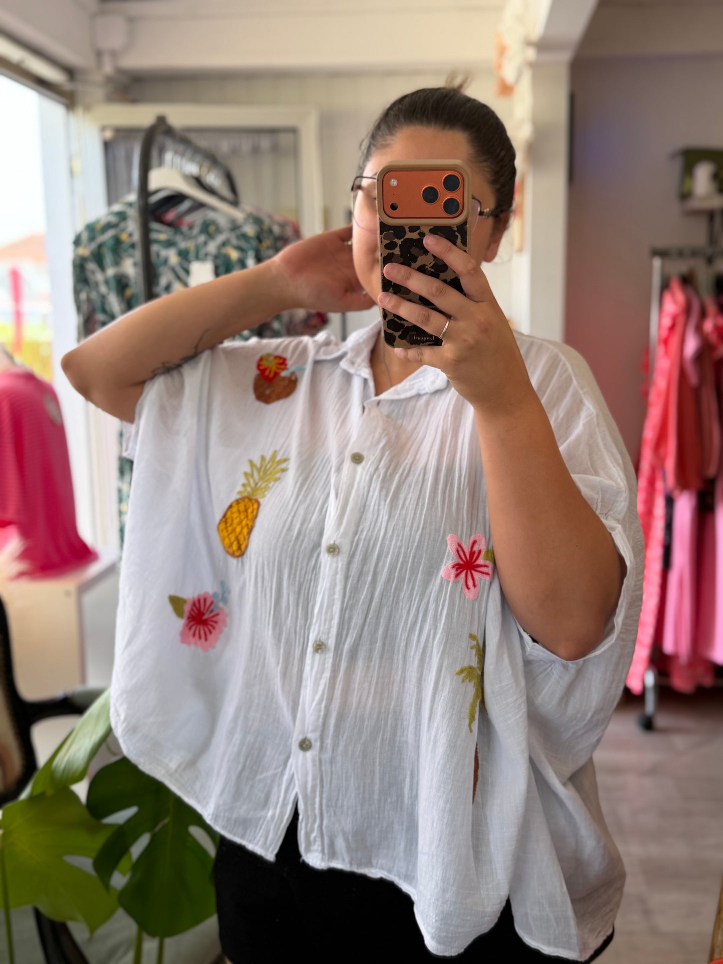 Chemise ample brodée - Taille unique 36-50
