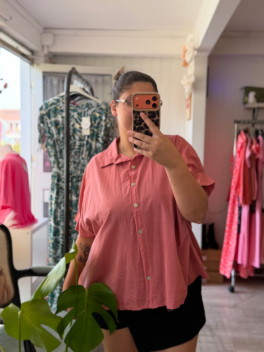 Chemise ample rose - Taille unique 36-46