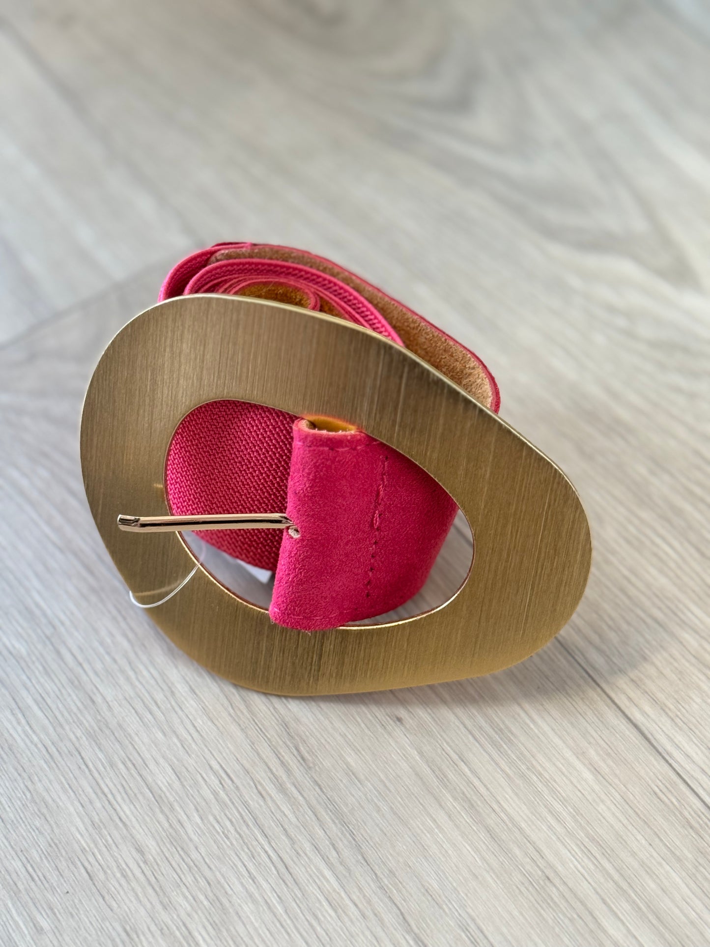 Ceinture élastique rose boucle dorée TU 34-46