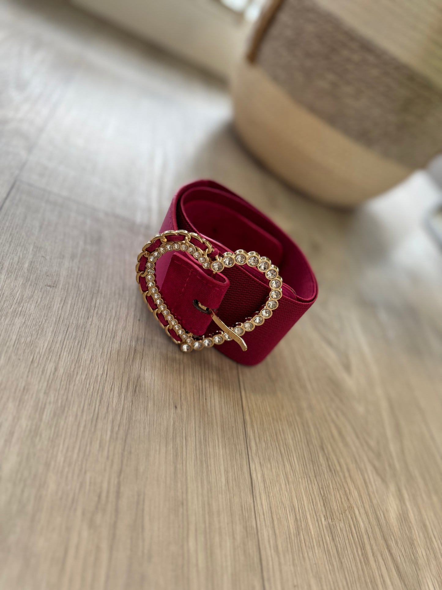 Ceinture élastique rose boucle dorée coeur TU 34-46