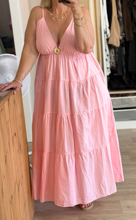 Robe maxi bohème fluide - Taille unique 36-46 (3 couleurs)