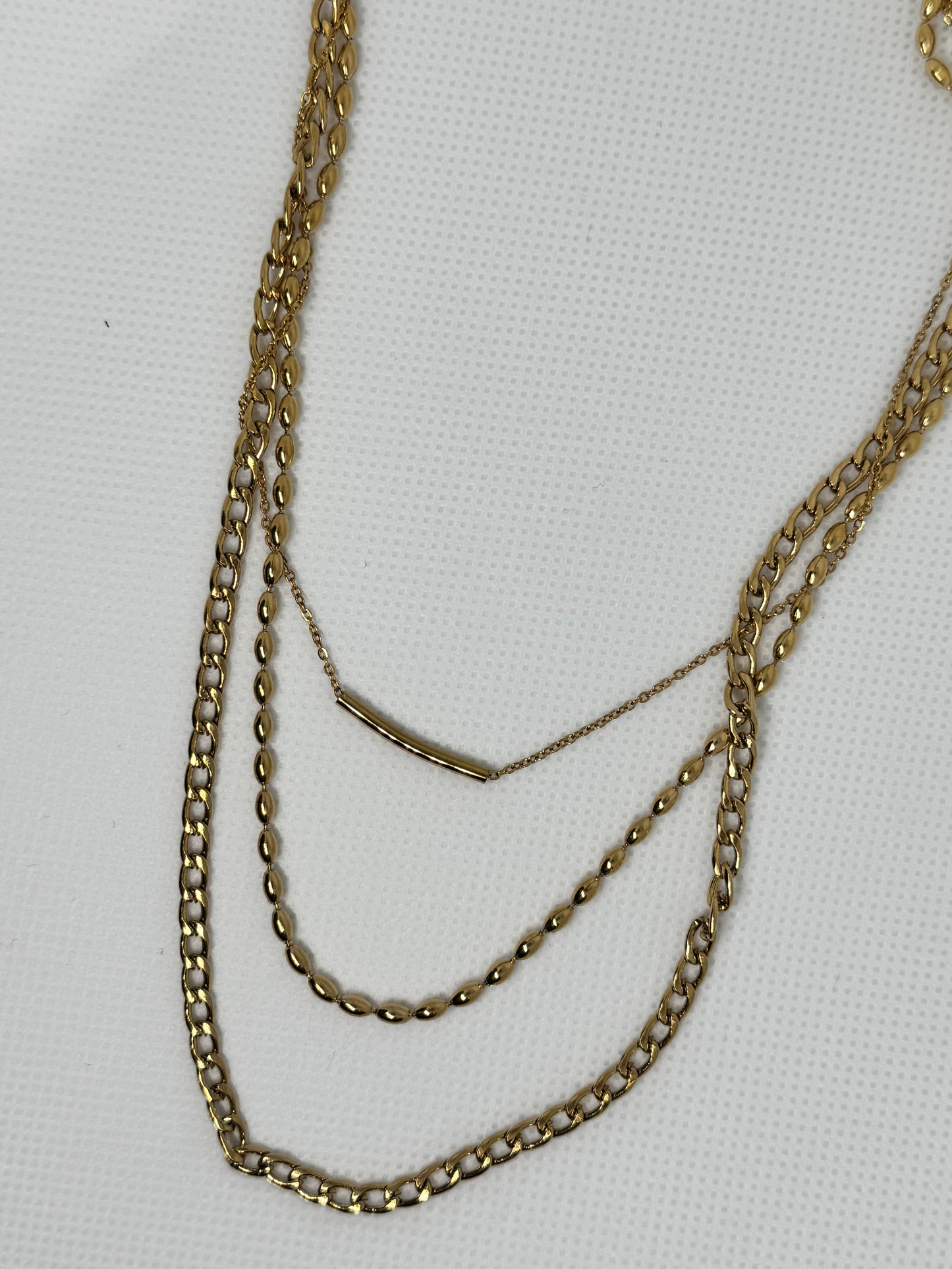 Collier 3 rangs en acier inoxydable – Longueur 45 cm