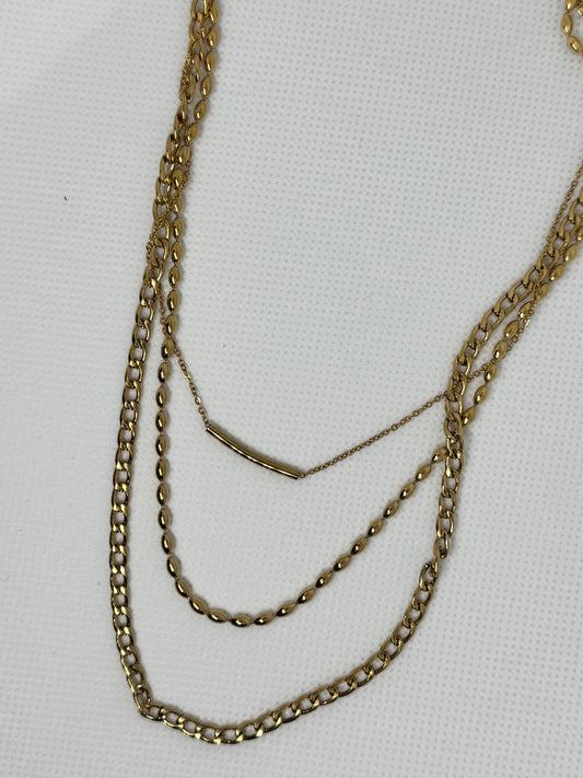 Collier 3 rangs en acier inoxydable – Longueur 45 cm