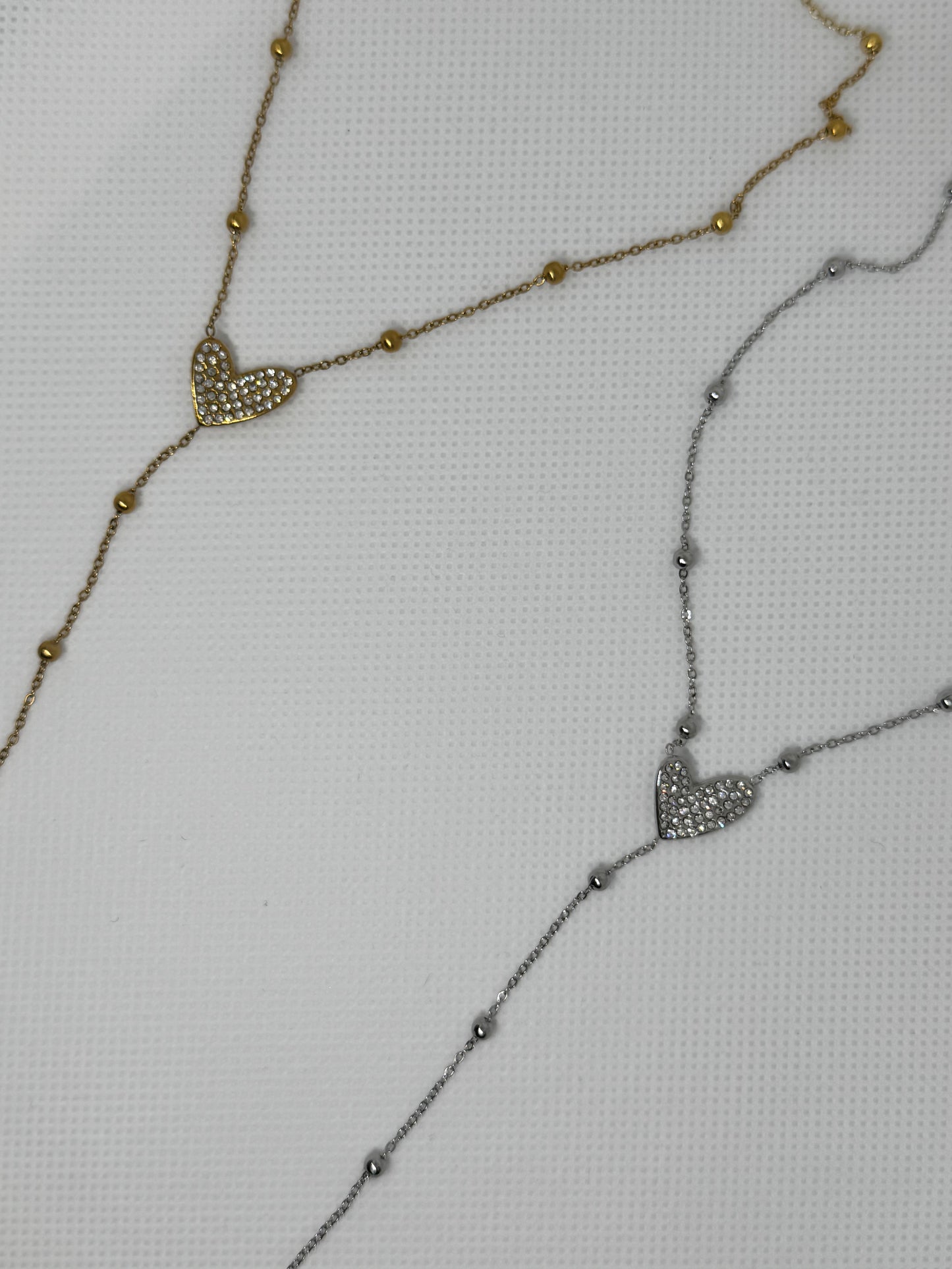 Collier avec cœur – Doré ou argenté – 47 cm