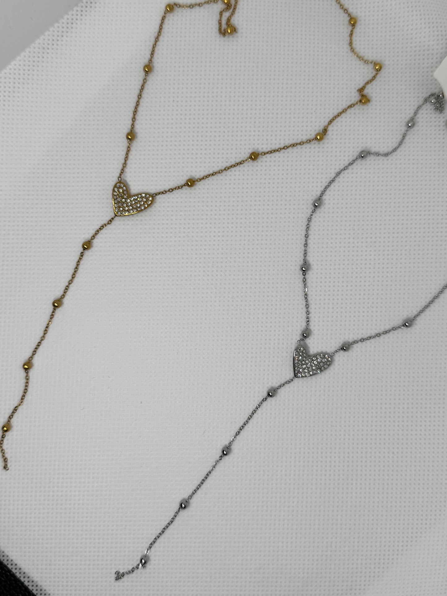 Collier avec cœur – Doré ou argenté – 47 cm