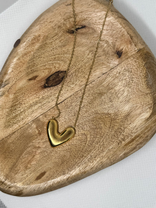 Collier avec cœur – Doré – 45 cm