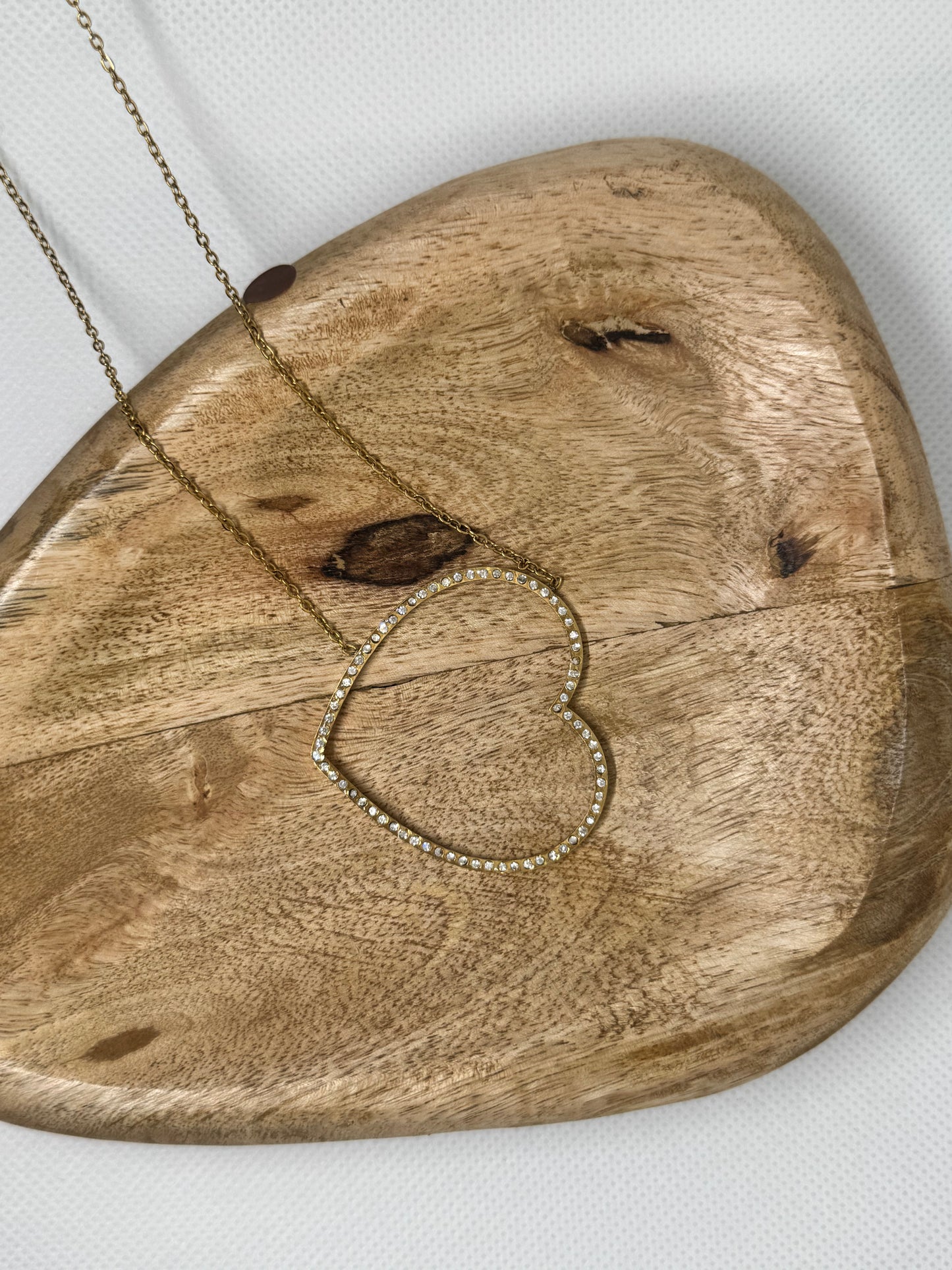 Sautoir chaine doré pendentif coeur - 80 cm