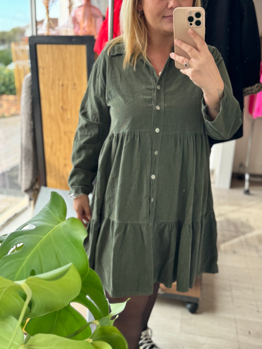 Robe chemise large effet velours – Taille unique 34-44 – 100 % coton