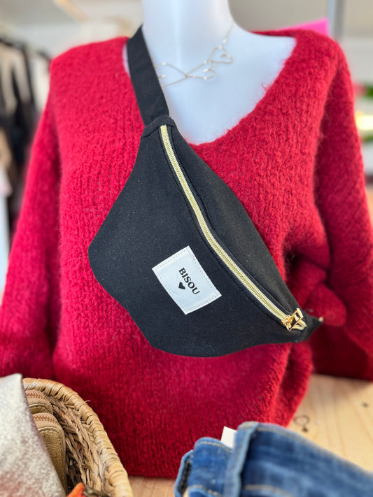 Sacoche banane "Bisou ❤️" (2 couleurs)