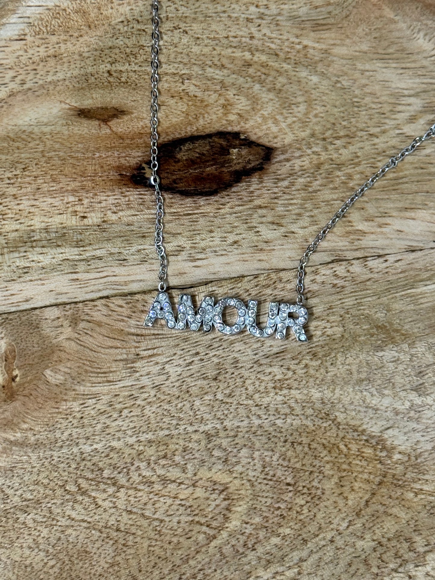 Collier argenté Amour