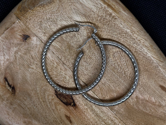 Créoles argentées – 3 ou 5 cm (3 modèles)