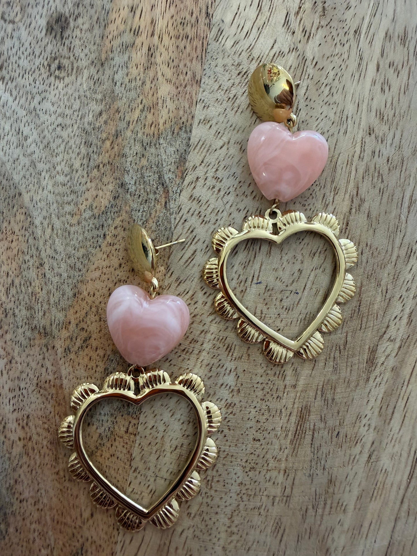 Boucle d'oreille coeurs pendantes (3 couleurs)