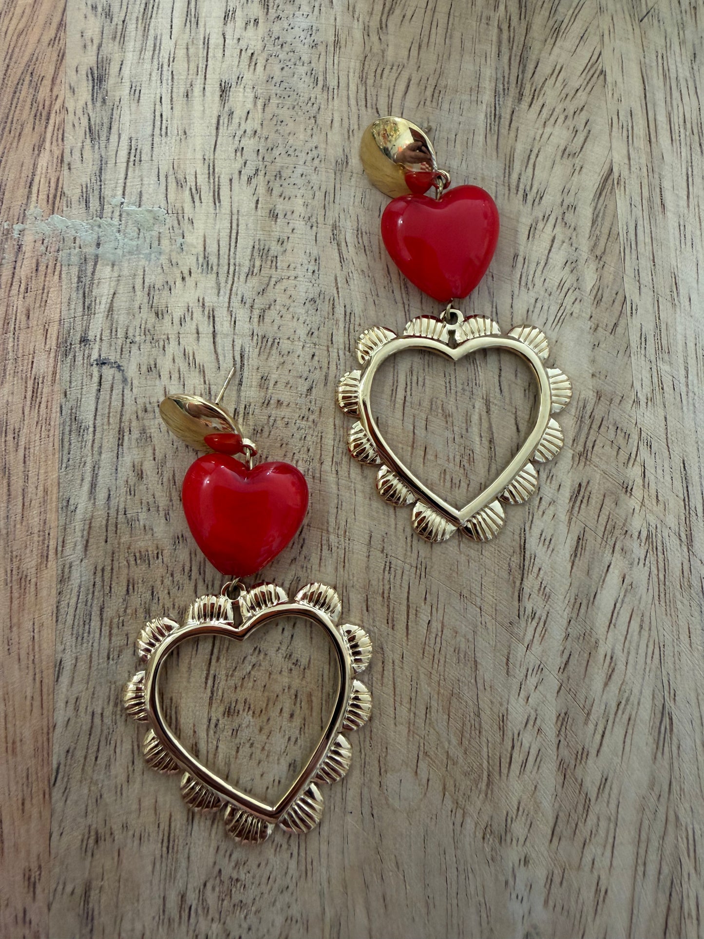 Boucle d'oreille coeurs pendantes (3 couleurs)
