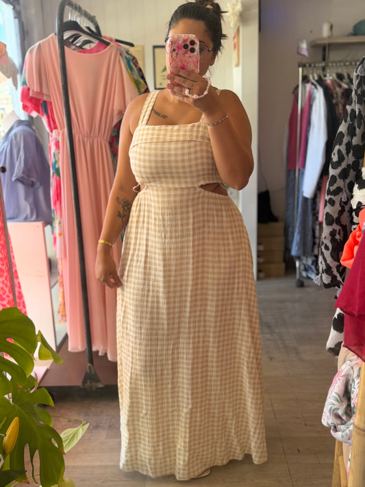 Robe longue vichy noeud au dos - Taille unique 36-44