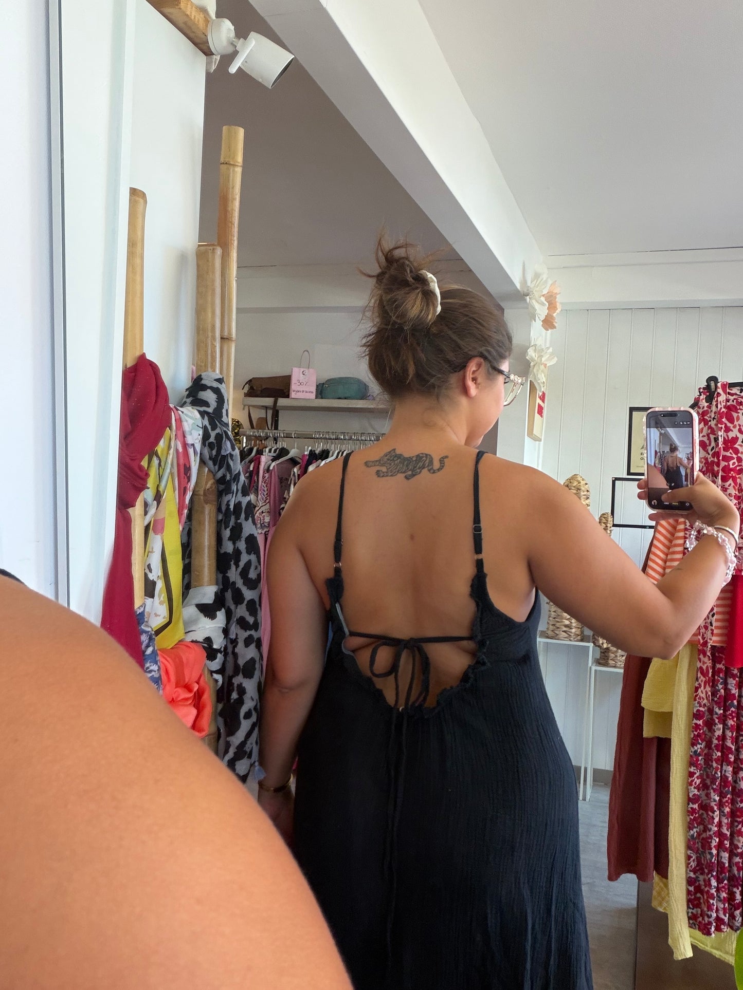 Robe longue dos nu en gaze de coton - Taille unique 36-46/48 (3 couleurs)