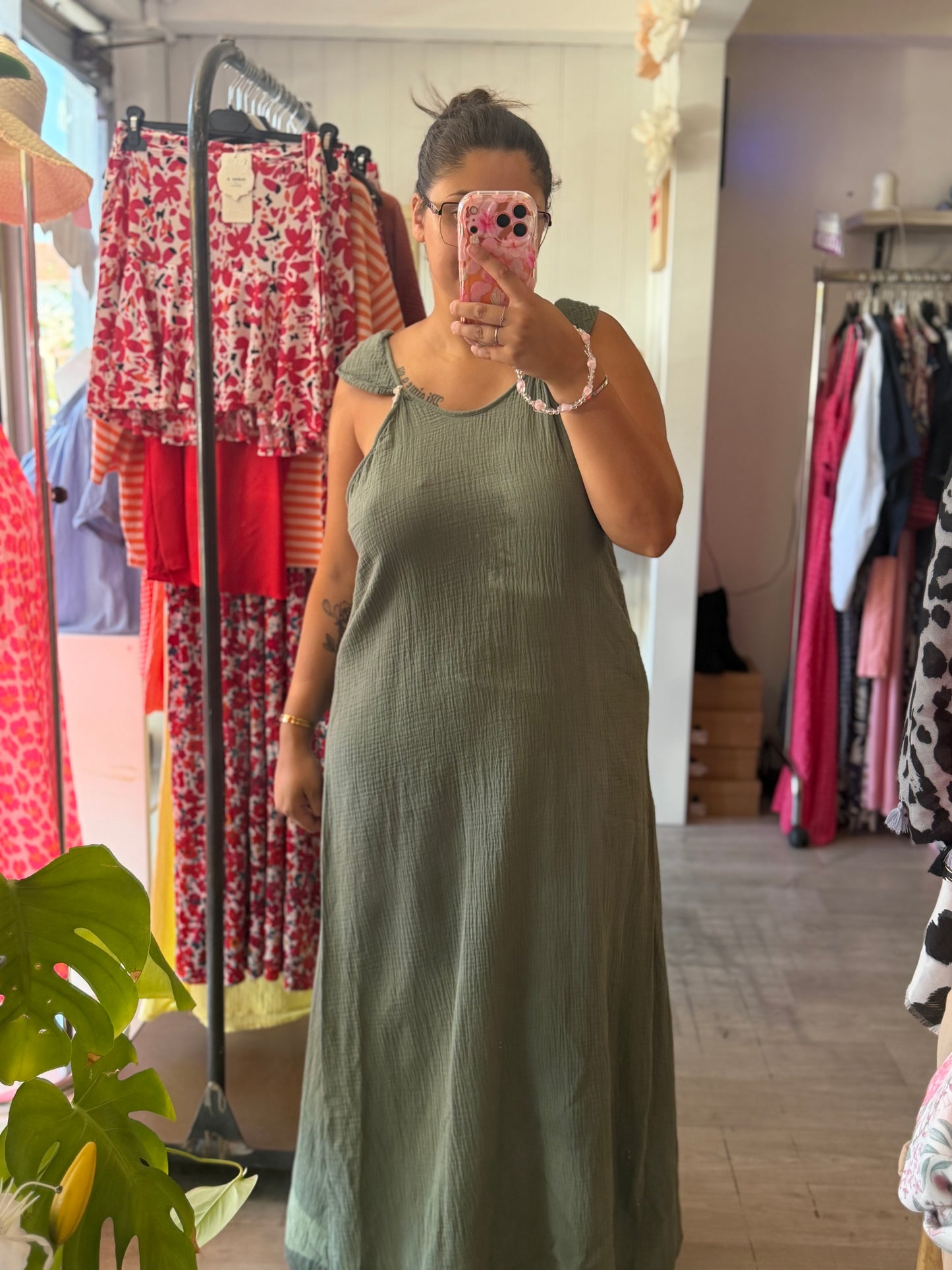 Robe longue en gaze de coton - Taille unique 36-48 (2 couleurs)