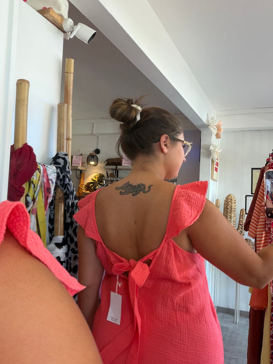 Robe longue en gaze de coton - Taille unique 36-48 (2 couleurs)