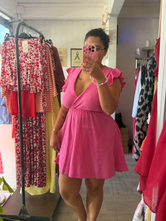 Robe courte en gaze de coton - Taille unique 36-46/48 (2 couleurs)