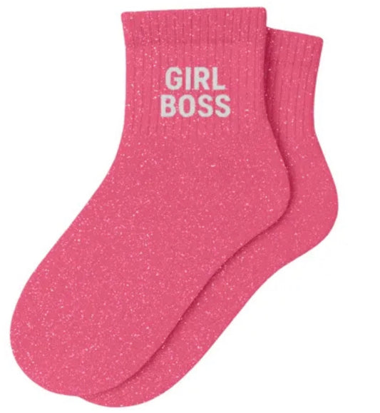 Chaussettes à paillettes "Girl boss" - TU 36/40