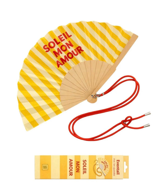 Eventail "Soleil mon amour"