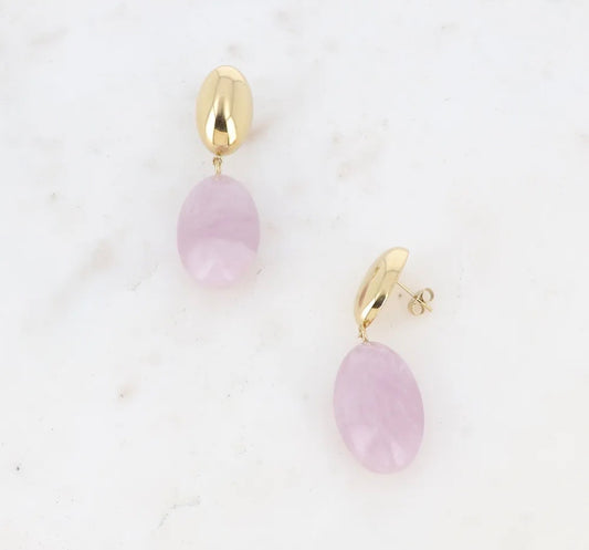 Boucles d'oreilles pendantes rose