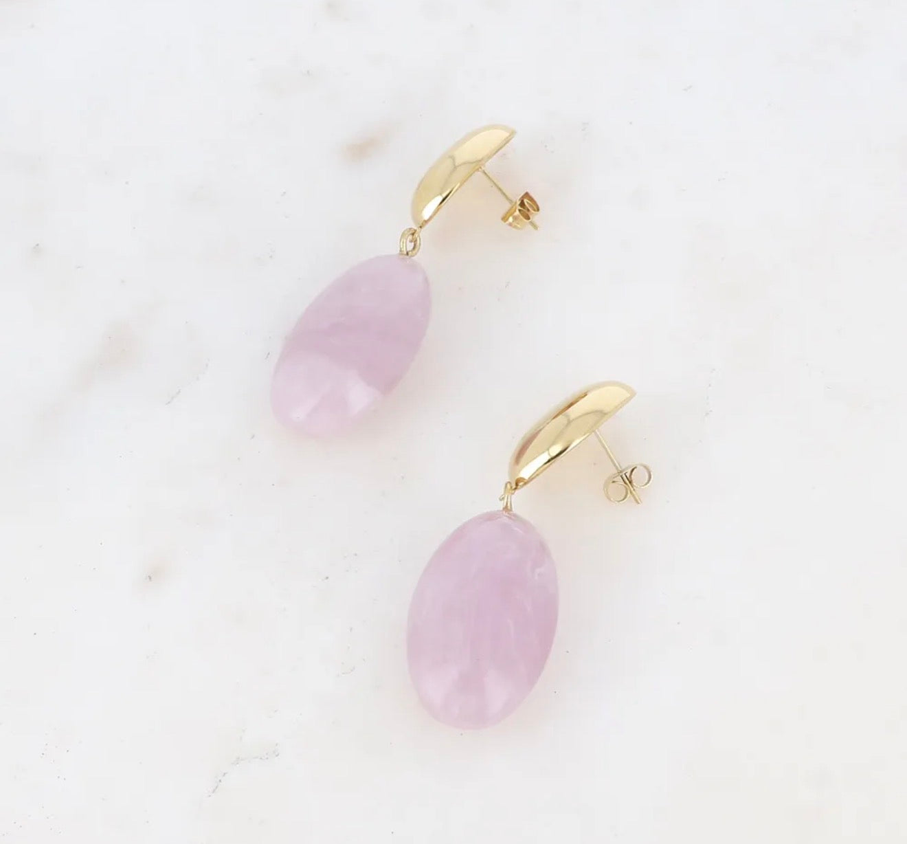 Boucles d'oreilles pendantes rose