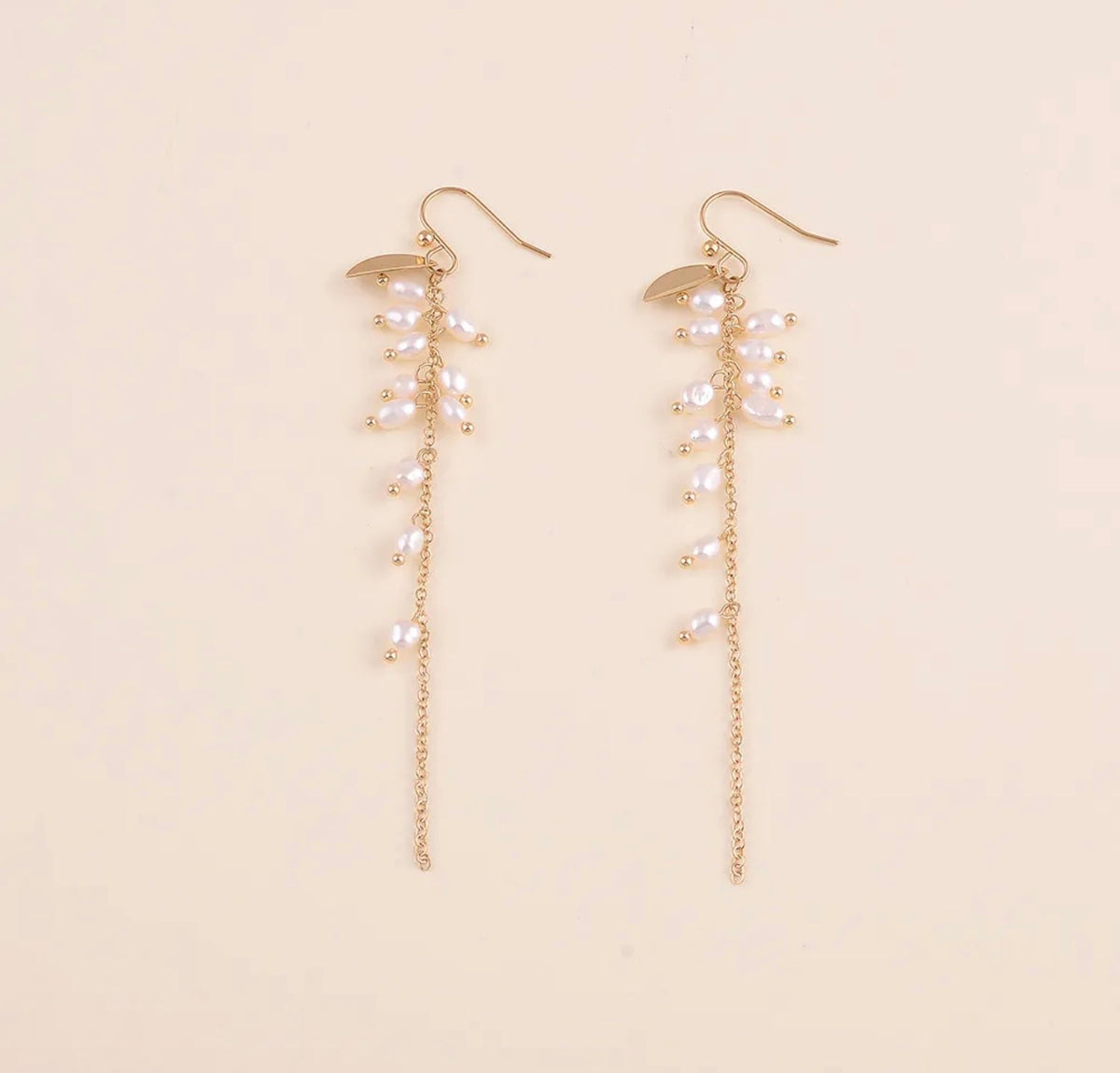 Boucles d'oreilles pendantes perles d'eau douce