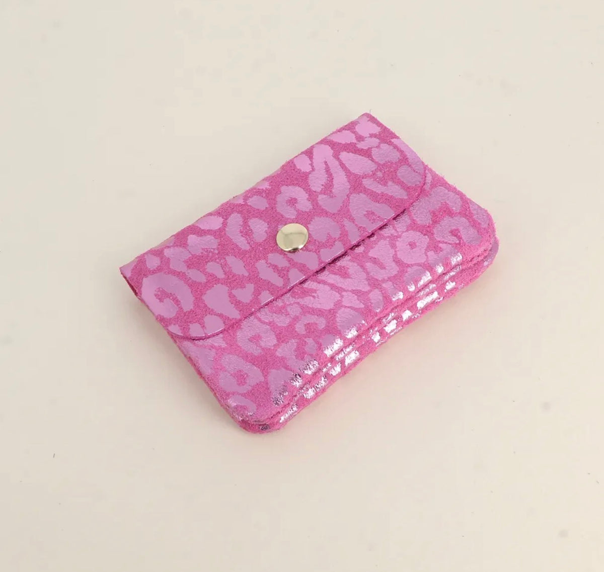Petit porte monnaie Léopard rose