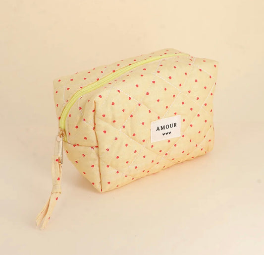 Trousse AMOUR et 3 coeurs - 15 x 10 x 8 cm (2 couleurs)