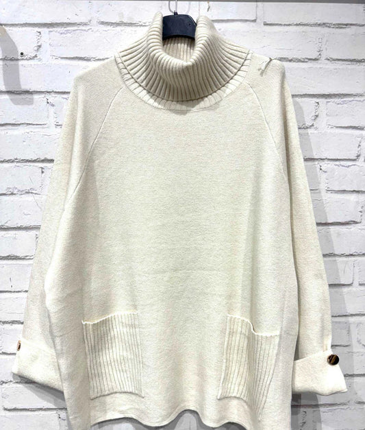 Pull col roulé oversize