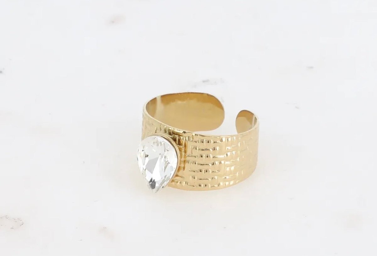 Bague goutte avec cristal Swarovski® - C MON DRESSING
