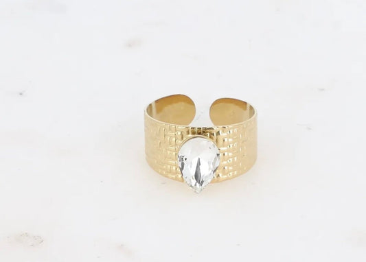 Bague goutte avec cristal Swarovski® - C MON DRESSING