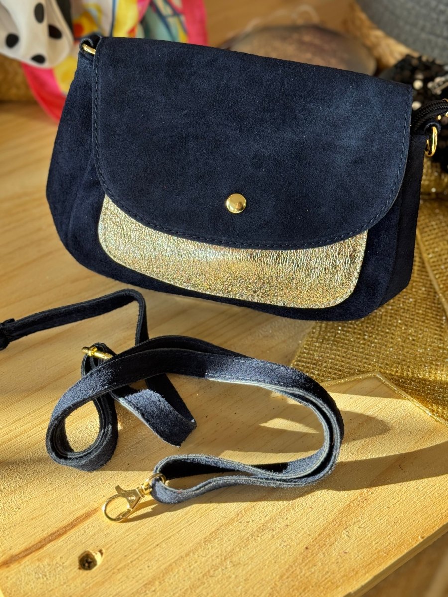 Besace à rabat en croûte de cuir véritable (4 couleurs) - C MON DRESSING