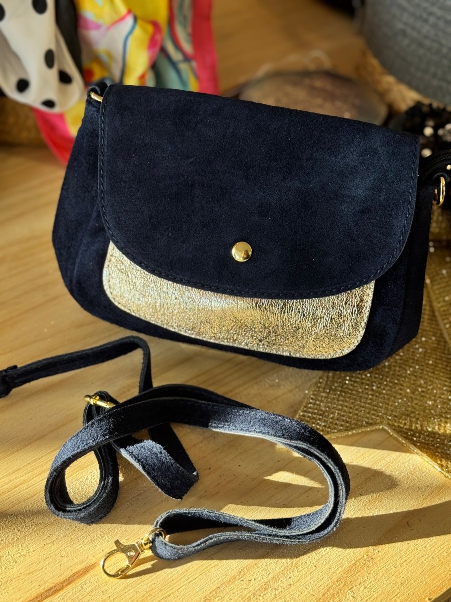 Besace à rabat en croûte de cuir véritable (4 couleurs) - C MON DRESSING