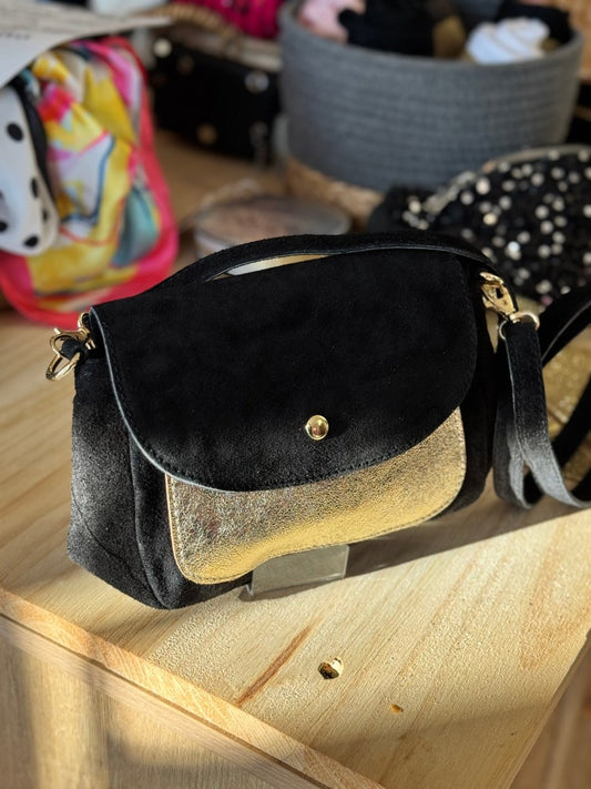 Besace à rabat en croûte de cuir véritable (4 couleurs) - C MON DRESSING