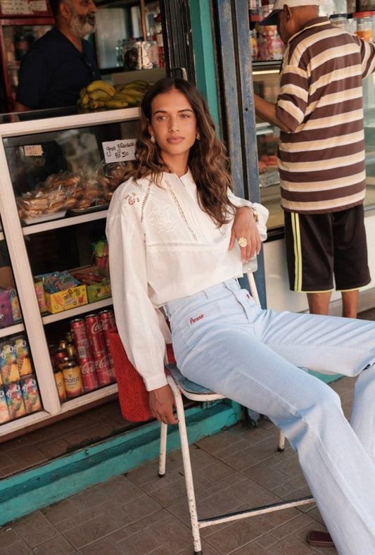 Blouse blanche brodée - Taille du S au L - C MON DRESSING