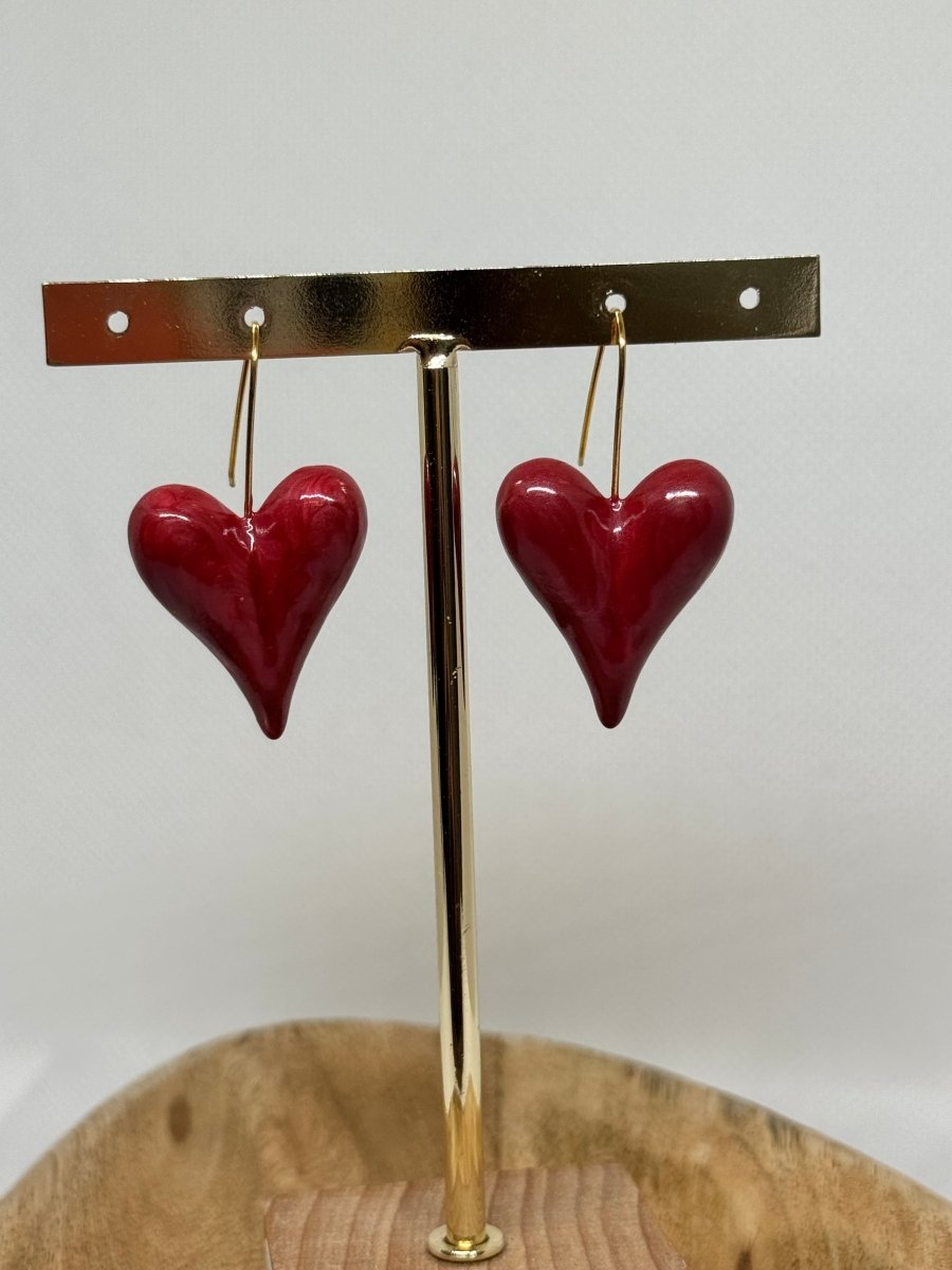 Boucles d’oreilles coeur en acier inoxydable (2 couleurs) - C MON DRESSING