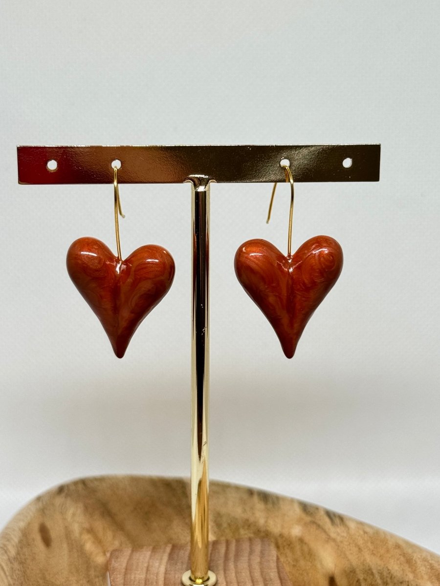 Boucles d’oreilles coeur en acier inoxydable (2 couleurs) - C MON DRESSING