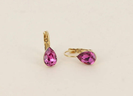 Boucles d’oreilles dormeuses violette - cristaux de Swarovski® - C MON DRESSING