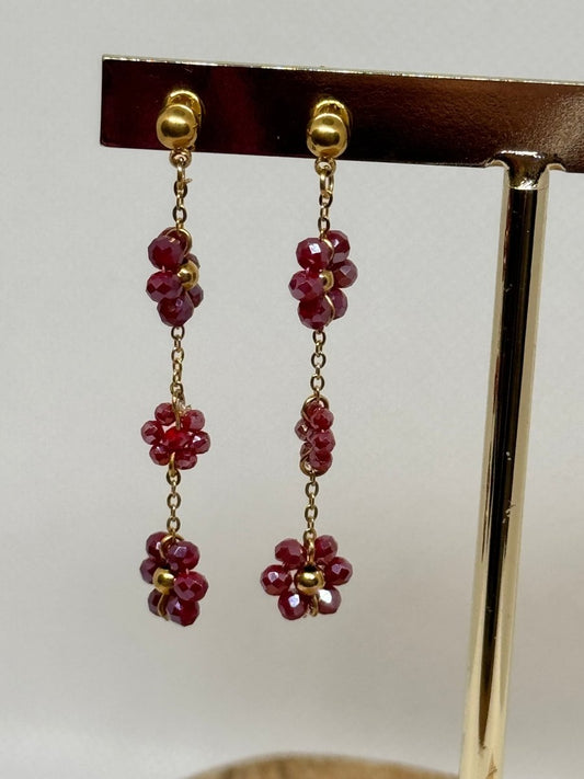 Boucles d’oreilles fleurs en acier inoxydable - C MON DRESSING