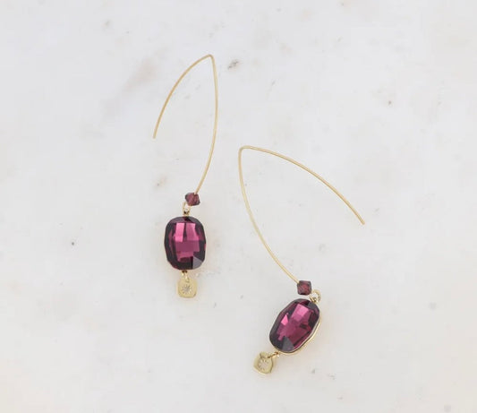 Boucles d’oreilles pendantes avec cristaux Swarovski® et pampille étoile - C MON DRESSING