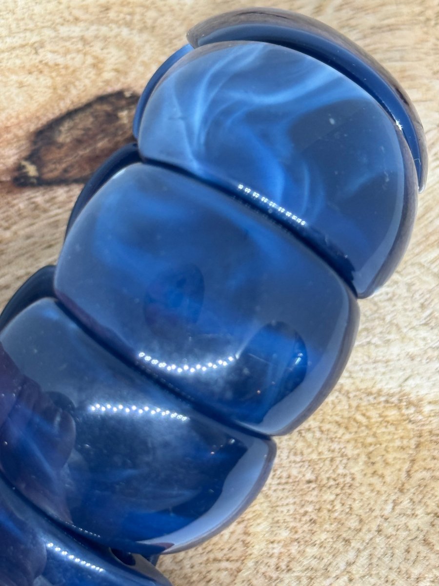 Bracelet élastique résine bleu foncé - C MON DRESSING