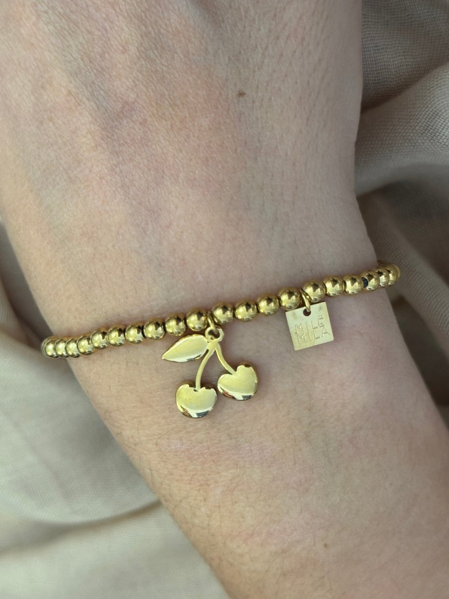 Bracelet en acier inoxydable cerise - C MON DRESSING