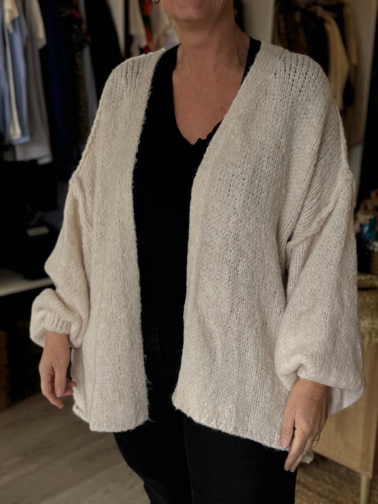 Cardigan oversize en maille douce crème – taille unique 36 - 52 - C MON DRESSING
