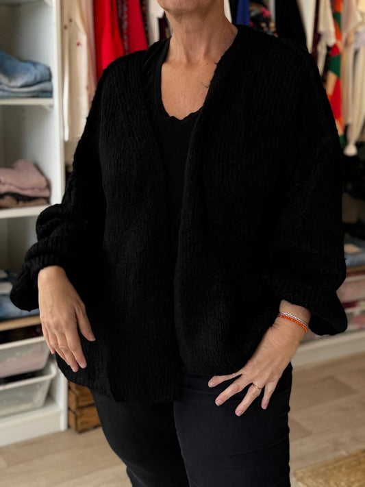Cardigan oversize en maille douce noir – taille unique 36 - 52 - C MON DRESSING