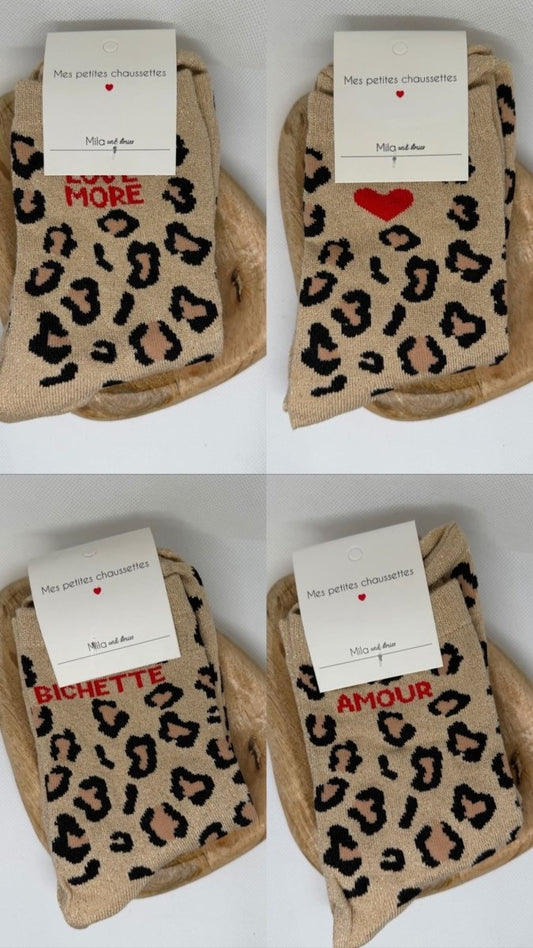Chaussettes à paillettes léopard - TU 36/40 (4 modèles) - C MON DRESSING