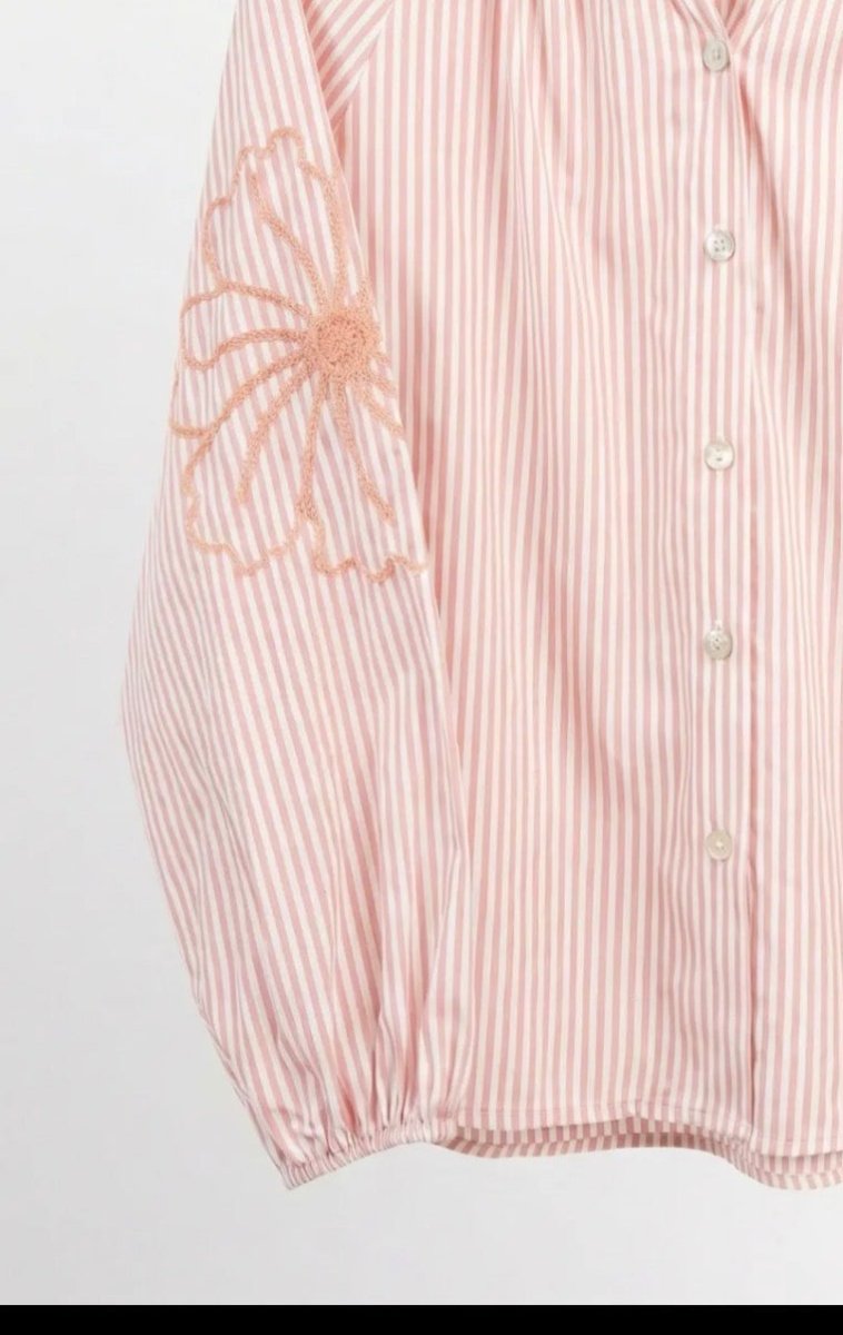 Chemise rayée en avec broderie manches – Taille unique 36 - 44/46 (5 couleurs) - C MON DRESSING