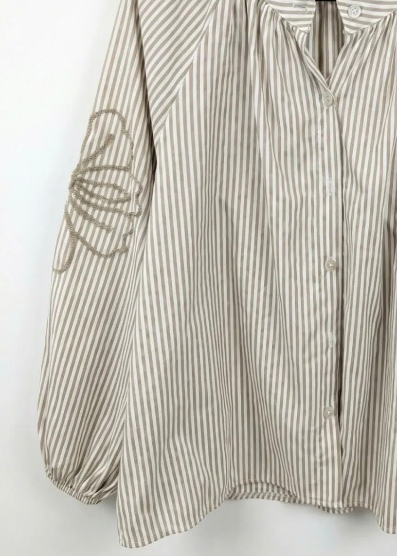 Chemise rayée en avec broderie manches – Taille unique 36 - 44/46 (5 couleurs) - C MON DRESSING